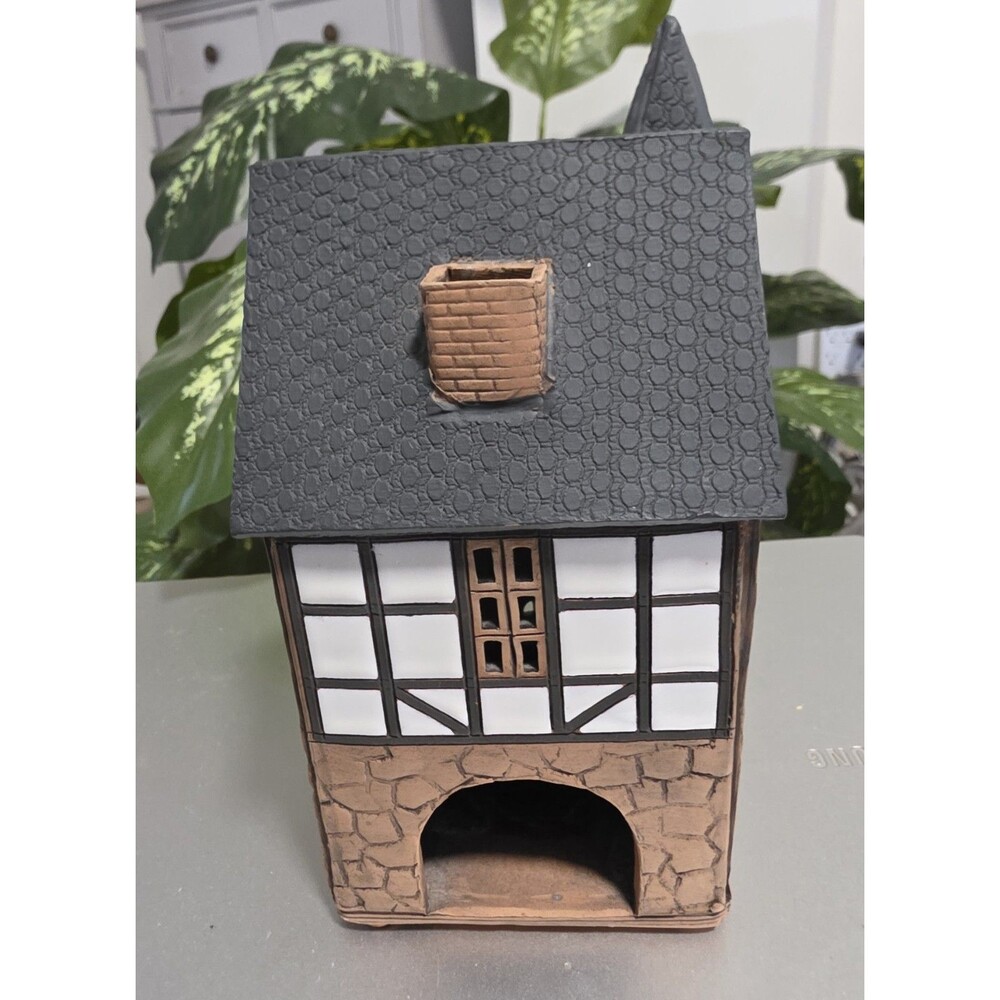 RARE Vintage G&R ArtClayPottery HOUSE TeaLight CandleHolder HandMade GERMANY EuC - Picture 8 of 12